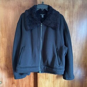 EUC Athleta Westbound Sherpa Jacket | Black Bomber Zip-Up | Women’s Plus 1X